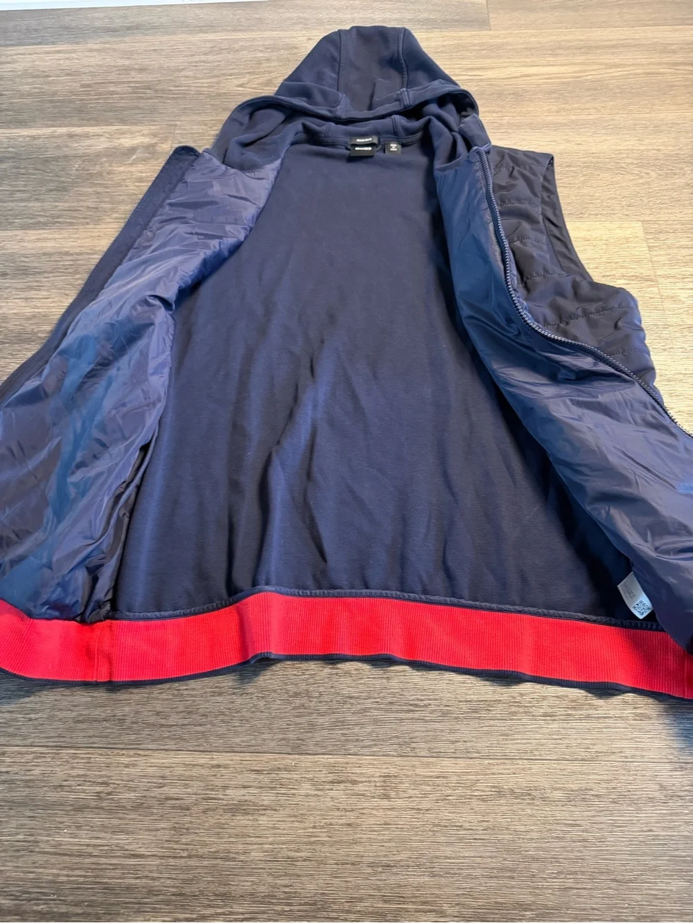 BOSS Navy Quilted Hooded Vest for Men